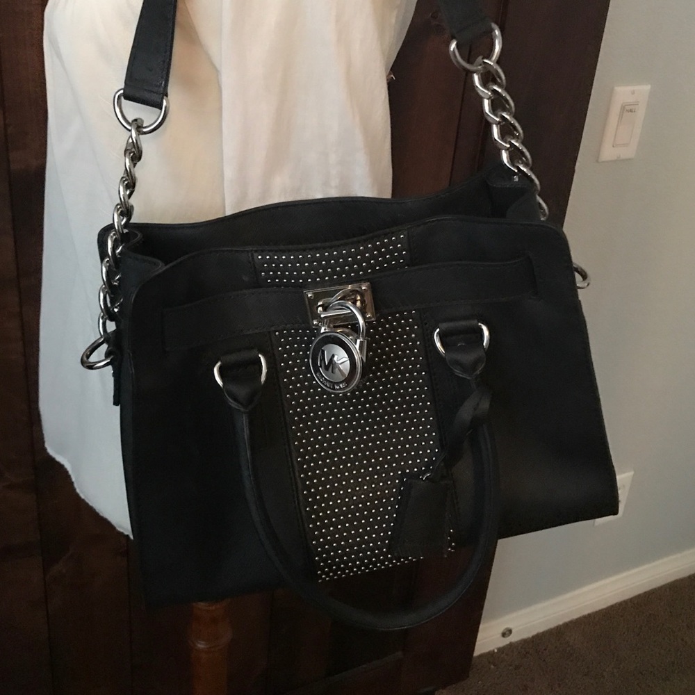 Authentic Michael Kors black studded handbag 👜